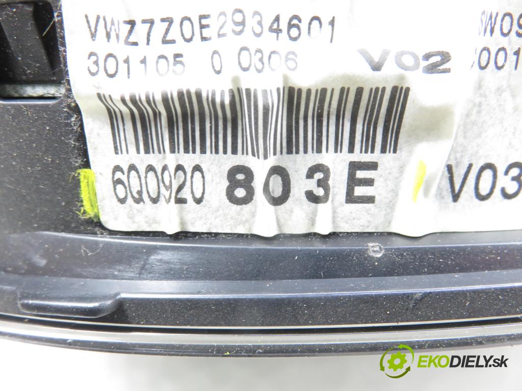 VW POLO (9N_) HB 2006 40,00 1.2 - BMD 1198,00 prístrojovka elektrický 6Q0920803E