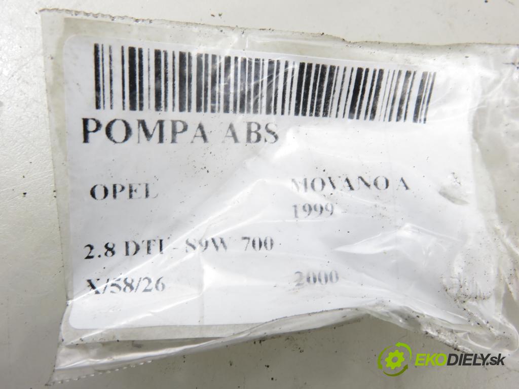 OPEL MOVANO Furgon (X70) HB 2000 84,00 2.8 DTI - S9W 700 2799,00 pumpa ABS 10094614013 ; 7700302426 ; 10020400764 (Pumpa ABS)