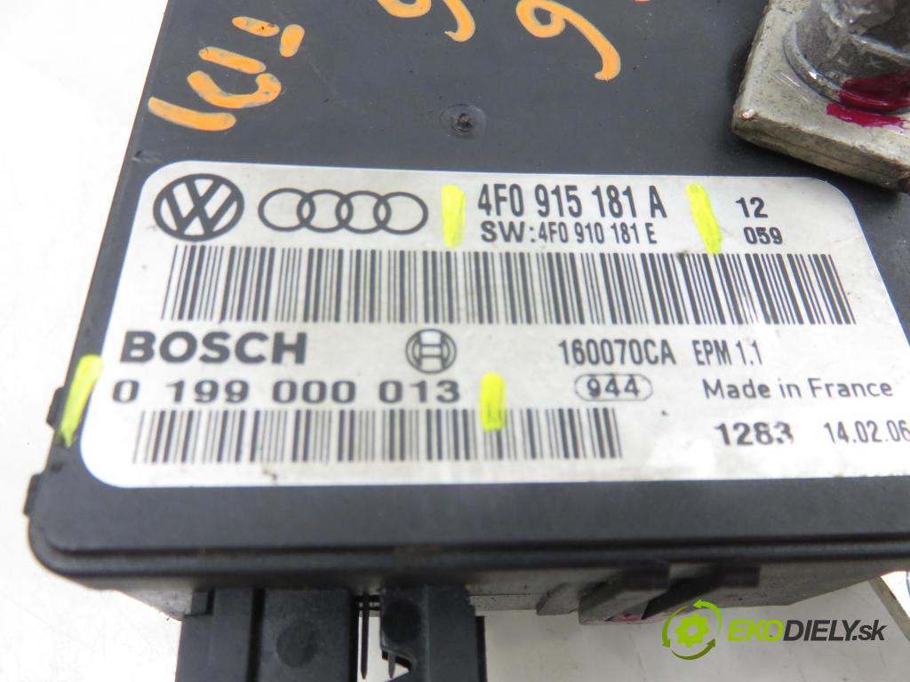 AUDI A6 (4F2, C6) SEDAN 2004 103,00 2.0 TDI - BLB 1968,00 MODUL akumulátora 4F0915181A ; 4F0910181E ; 0199000013