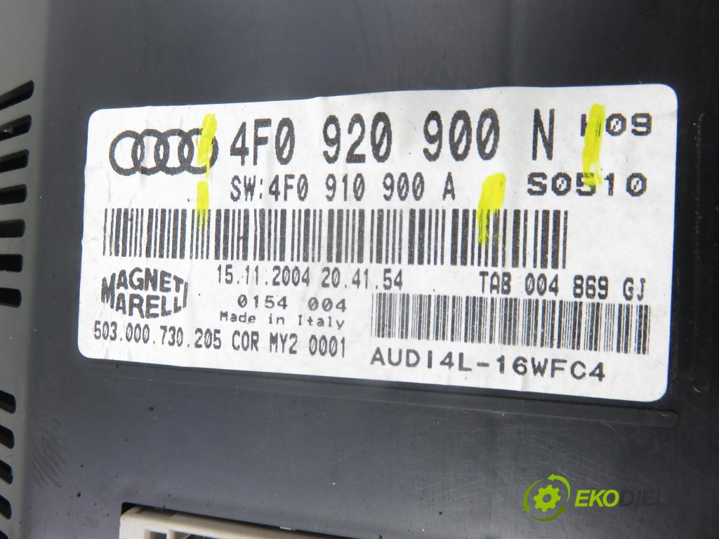 AUDI A6 (4F2, C6) SEDAN 2004 103,00 2.0 TDI - BLB 1968,00 Prístrojovka elektrický 4F0920900N ; 4F0910900A
