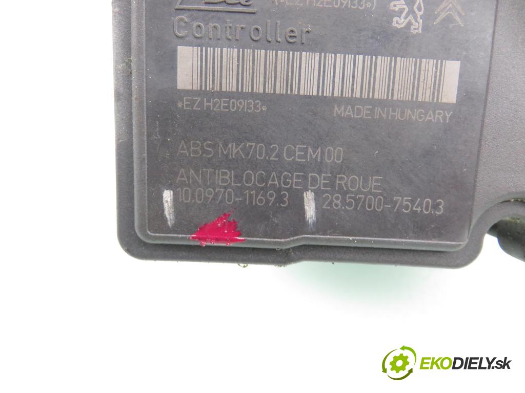 CITROEN C3 II (SC_) HB 2012 54,00 1.4 - KFT (TU3A) 1360,00 pumpa ABS 10097011693 ; 9675099980 ; 10020702074 (Pumpa ABS)