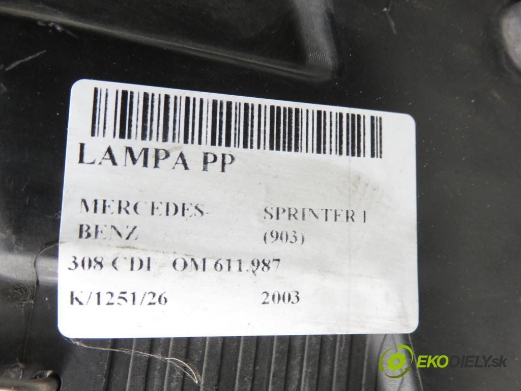 MERCEDES-BENZ SPRINTER 3-t Skrzynia (903) FURGON 2003 60,00 308 CDI - OM 611.987 2148,00 světlo PP 