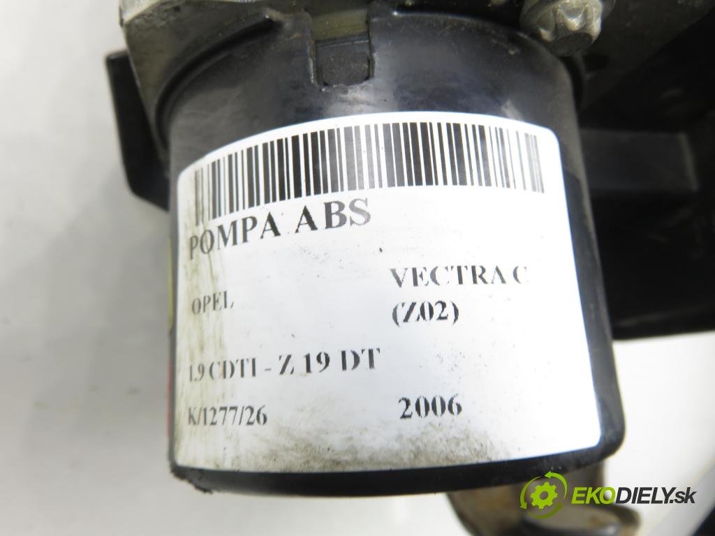 OPEL VECTRA C (Z02) LIFTBACK 2006 88,00 1.9 CDTI 8V 120 - Z 19 DT 1910,00 pumpa ABS 15114101F ; 15052401 ; 13191184 (Pumpa ABS)