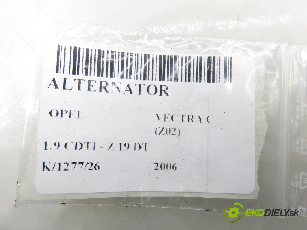 OPEL VECTRA C (Z02) LIFTBACK 2006 88,00 1.9 CDTI - Z 19 DT 1910,00 Alternátor 0986048791 (Alternátor)