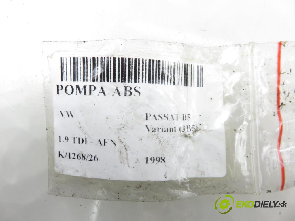 VW PASSAT B5 Variant (3B5) KOMBI 1998 81,00 1.9 TDI - AFN 1896,00 pumpa ABS 8E0614111AB ; 0273004281 ; 0265216559 (Pumpa ABS)