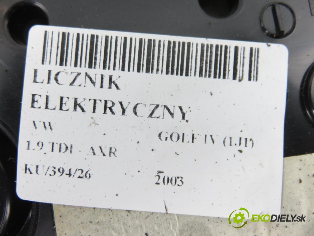 VW GOLF IV (1J1) HB 2003 74,00 1.9 TDI PD 101 - AXR 1896,00 prístrojovka elektrický 1J0920806G