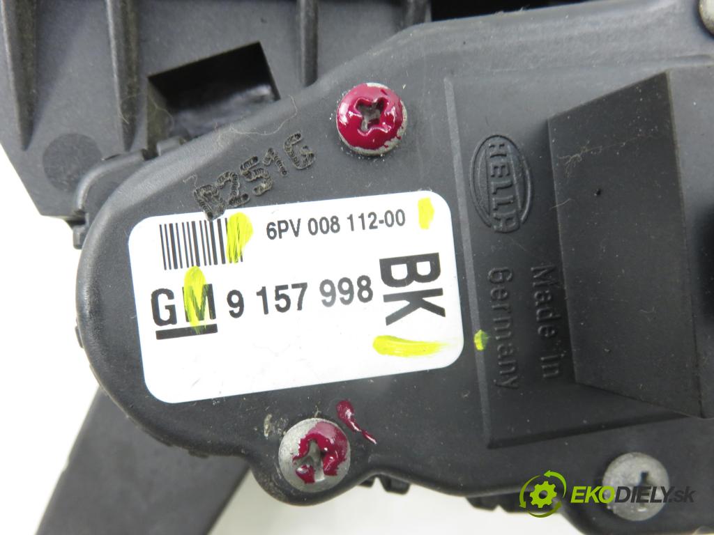 OPEL ASTRA G liftback (T98) HB 2001 62,00 1.6 - Z 16 SE 1598,00 Potenciometer plynu 9157998BK ; 6PV00811200 (Potenciometer plynového pedálu)