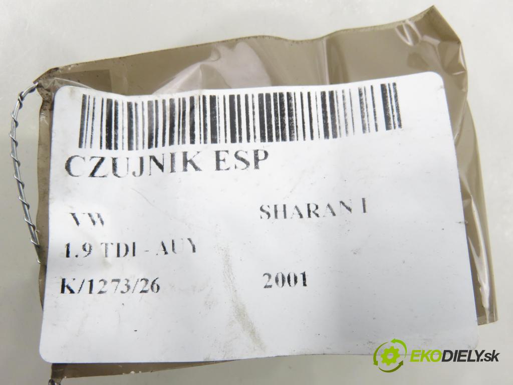VW SHARAN (7M8, 7M9, 7M6) MINIVAN 2001 85,00 1.9 TDI PD 115 - AUY 1896,00 snímač ESP 7M3907637 ; 1J0907651A ; YM212C184AA
