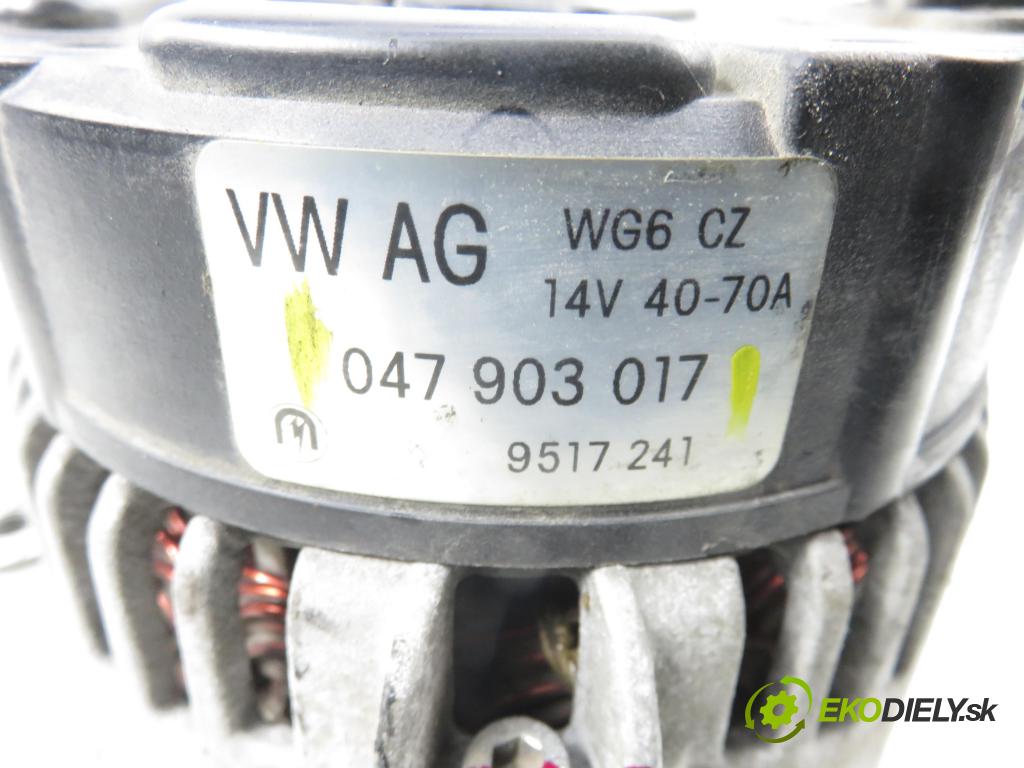 SKODA FABIA I (6Y2) HB 2001 44,00 1.4 MPi 60 - AZE 1397,00 Alternátor 047903017 (Alternátor)