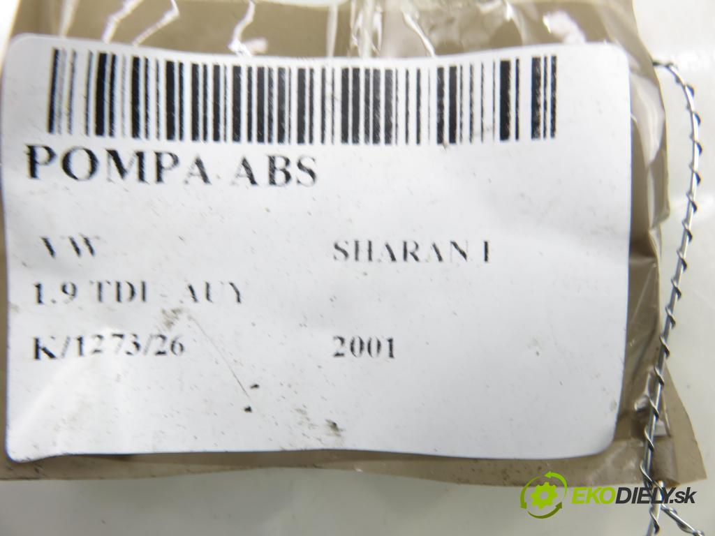VW SHARAN (7M8, 7M9, 7M6) MINIVAN 2001 85,00 1.9 TDI - AUY 1896,00 Pumpa ABS 7M3907379B ; 7M3614111 ; YM212L580AA (Pumpa ABS)