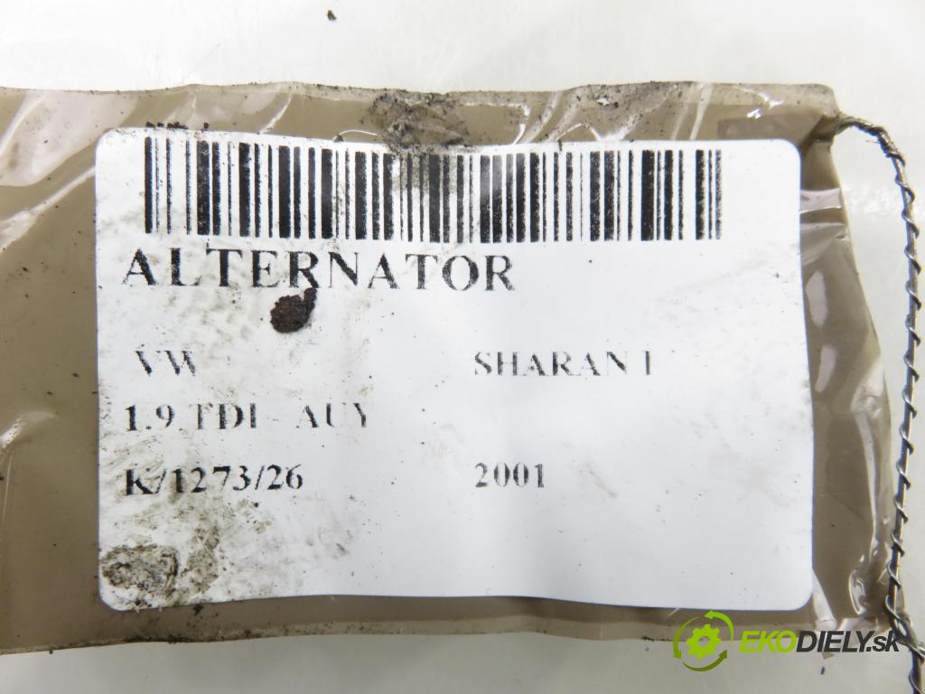 VW SHARAN (7M8, 7M9, 7M6) MINIVAN 2001 85,00 1.9 TDI PD 115 - AUY 1896,00 Alternátor 028903028E ; 0124515010 (Alternátor)