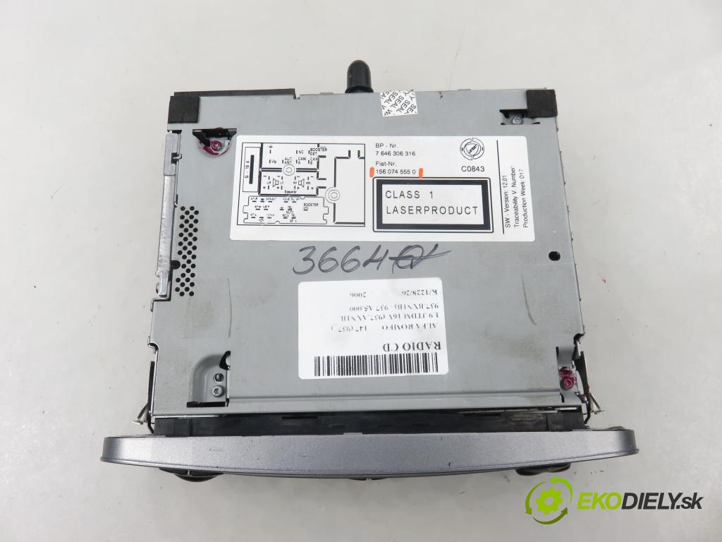 ALFA ROMEO 147 (937_) HB 2006 110,00 1.9 JTDM 16V (937.AXN1B, 937.BXN1B) - 937 A5.000 1910,00 RADIO CD 1560745550
