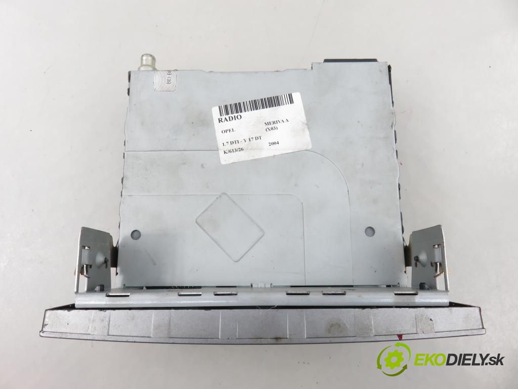OPEL MERIVA A nadwozie wielkoprzestrzenne (MPV) (X03) HB 2004 55,00 1.7 DTI 75 - Y 17 DT 1686,00 RADIO CD 13122932