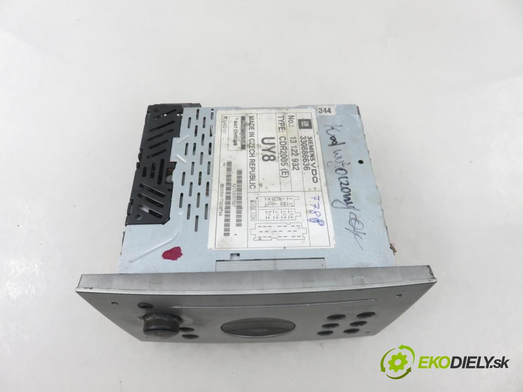 OPEL MERIVA A nadwozie wielkoprzestrzenne (MPV) (X03) HB 2004 55,00 1.7 DTI 75 - Y 17 DT 1686,00 RADIO CD 13122932