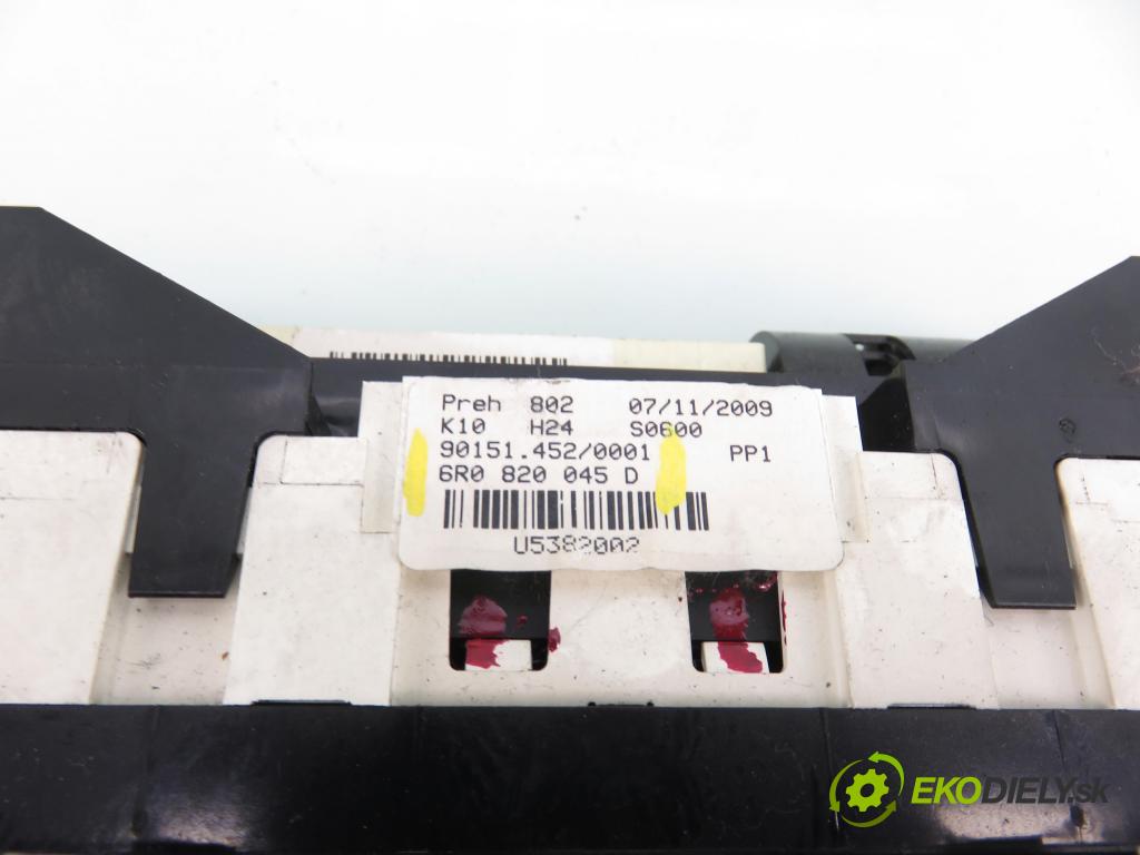 VW POLO (6R, 6C) HB 2009 55,00 1.6 TDI - CAYA 1598,00 Panel kúrenia KLIMATIZACE: 6R0820045D