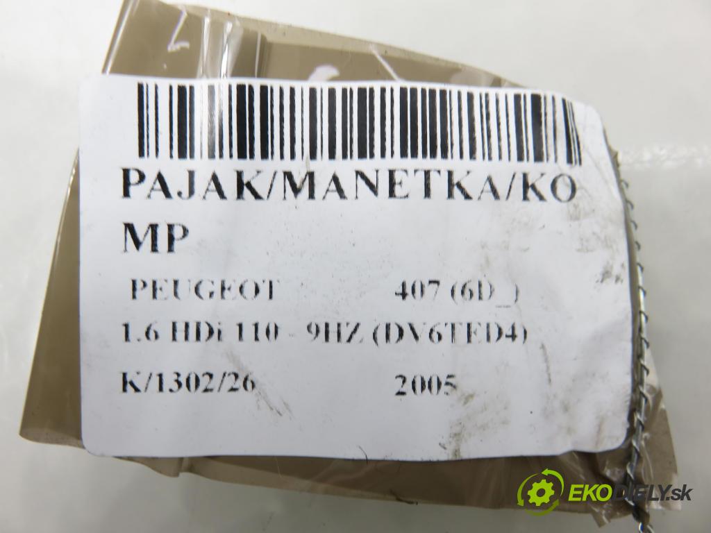 PEUGEOT 407 (6D_) SEDAN 2005 80,00 1.6 HDi 110 - 9HZ (DV6TED4) 1560,00 PAKA/ŘAZENÍ/SADA: 96592431XT ; 203981