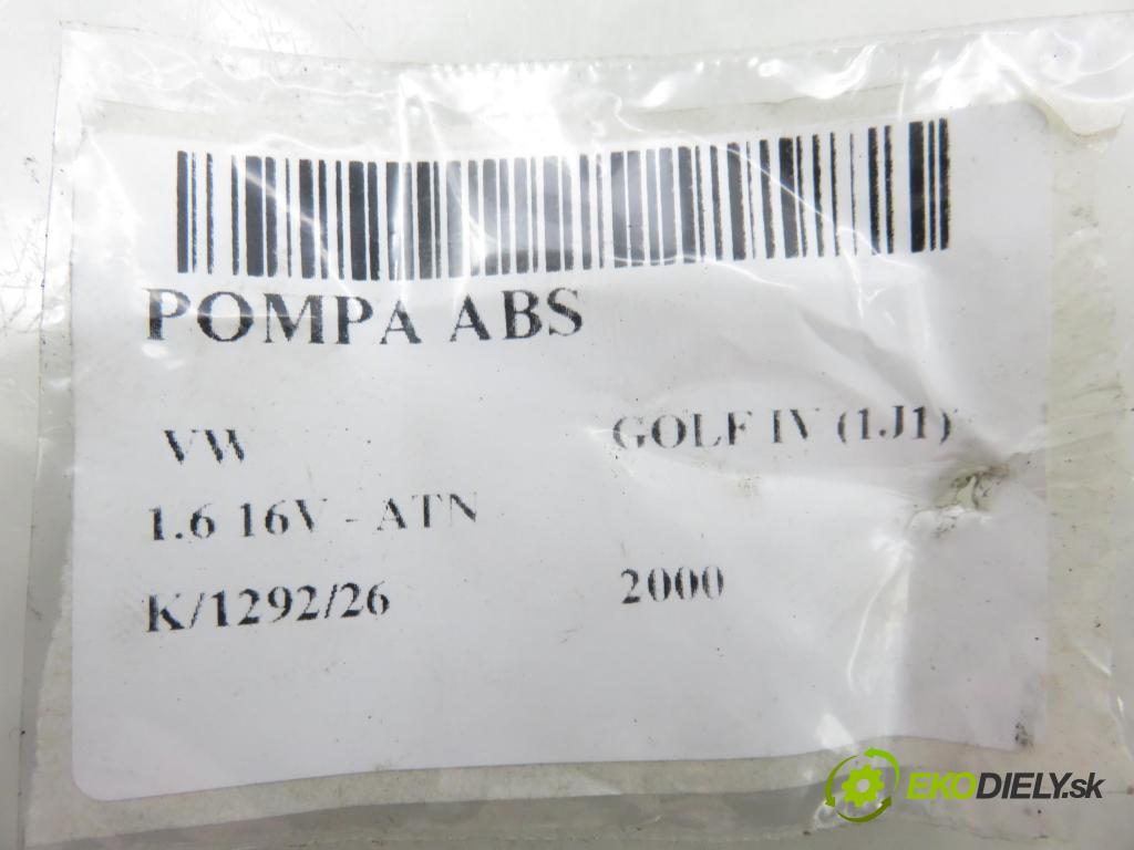 VW GOLF IV (1J1) HB 2000 77,00 1.6 16V - ATN 1598,00 pumpa ABS 10094703073 ; 1C0907379 ; 6X0614517 (Pumpa ABS)