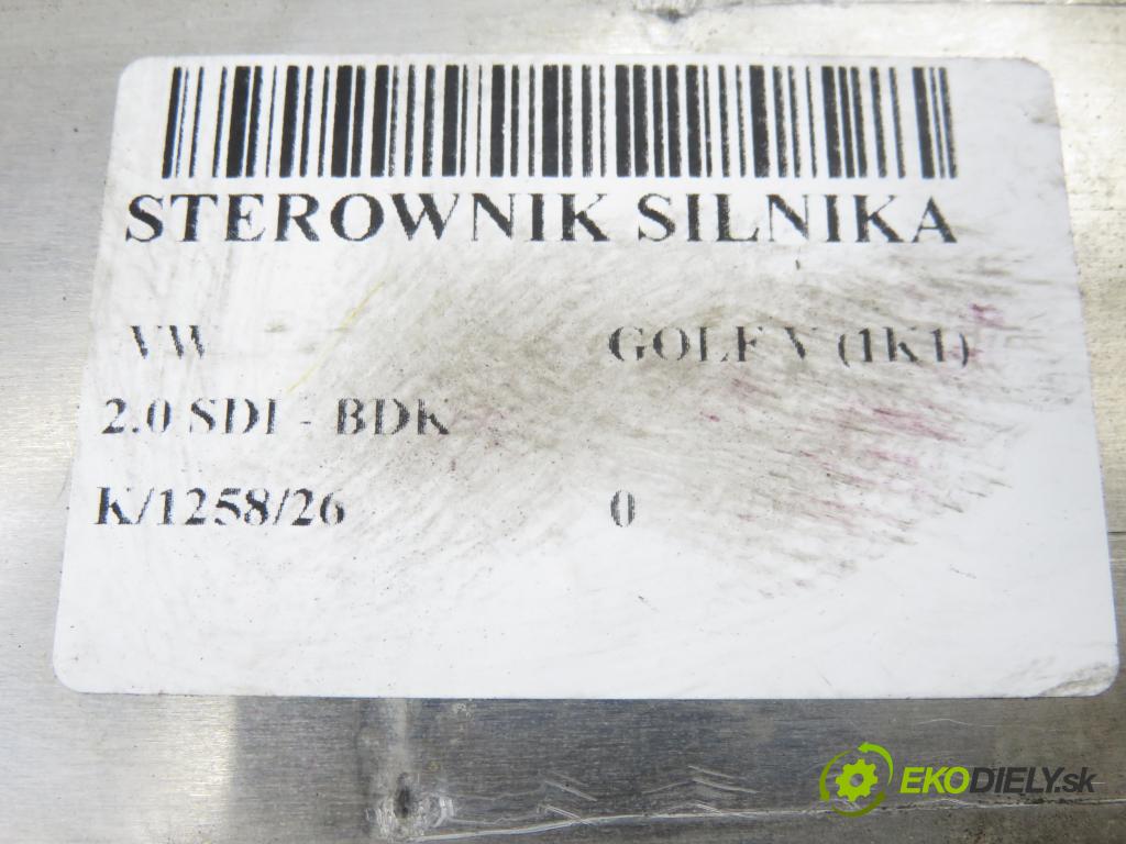 VW GOLF V (1K1) HB 2004 55,00 2.0 SDI - BDK 1968,00 Riadiaca jednotka Motor 03G906016M ; 0281011617
