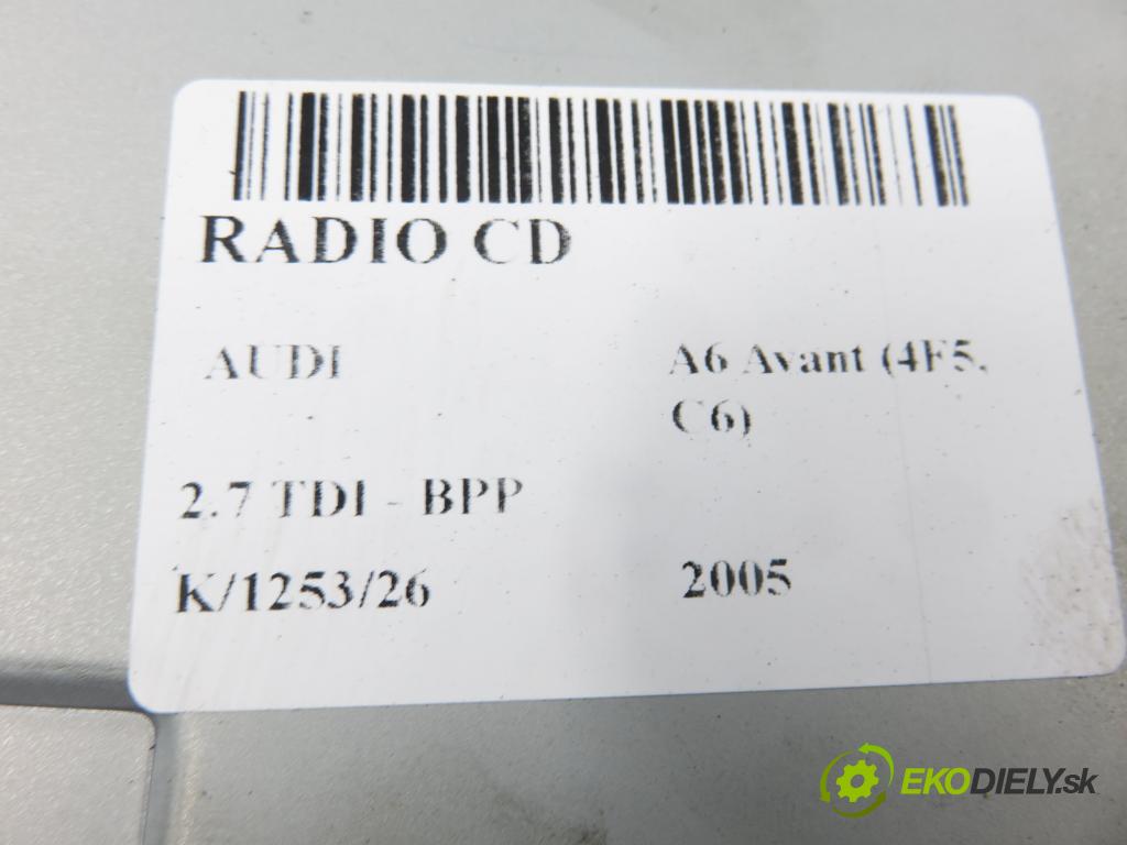 AUDI A6 Avant (4F5, C6) KOMBI 2005 132,00 2.7 TDI - BPP 2698,00 TUNER RÁDIO: 4F0035541E ; 4E0910541L