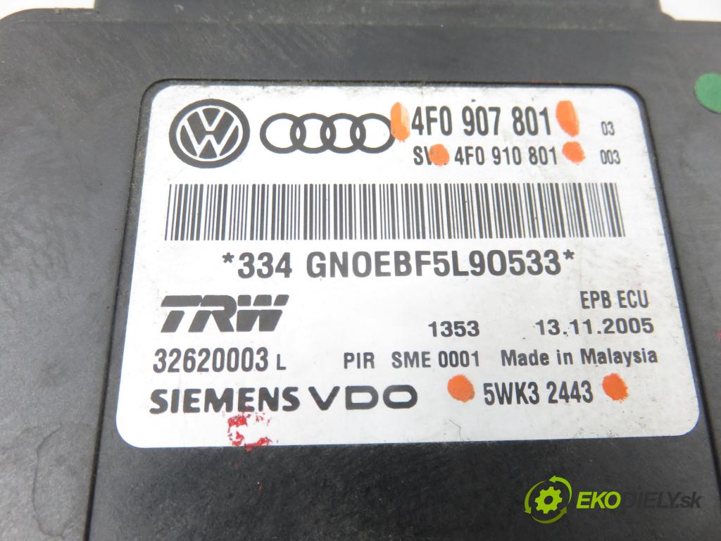 AUDI A6 Avant (4F5, C6) KOMBI 2005 132,00 2.7 TDI - BPP 2698,00 řídící jednotka brzdy MANUÁL 4F0907801 ; 4F0910801 ; 5WK32443