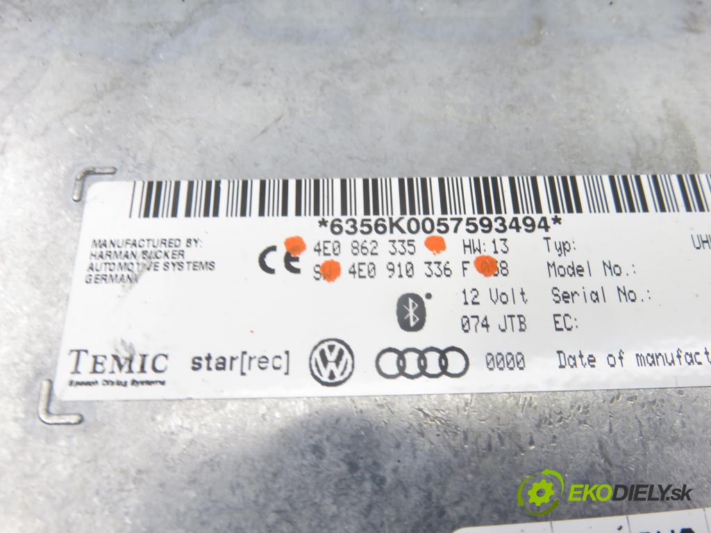 AUDI A6 Avant (4F5, C6) KOMBI 2005 132,00 2.7 TDI - BPP 2698,00 MODUL BLUETOOTH 4E0910336F ; 4E0862335