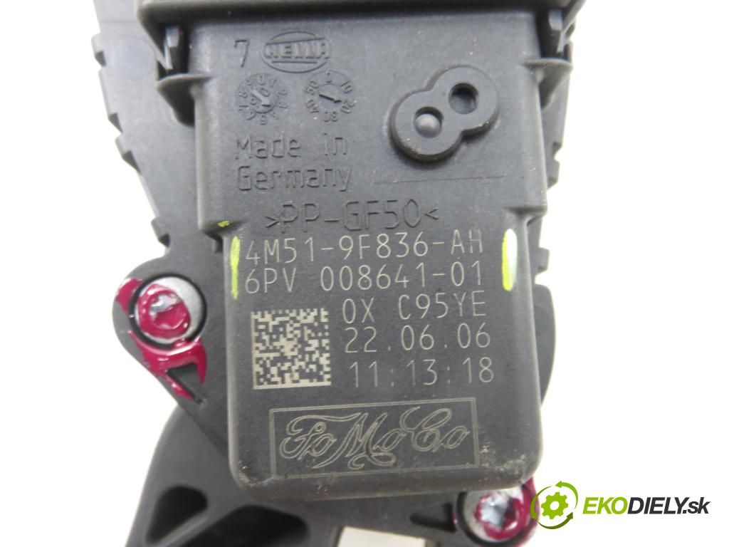 FORD FOCUS II (DA_, HCP) HB 2006 85,00 1.6 Ti - HXDA 1596,00 Potenciometer plynu 4M519F836AH ; 6PV00864101 (Potenciometer plynového pedálu)