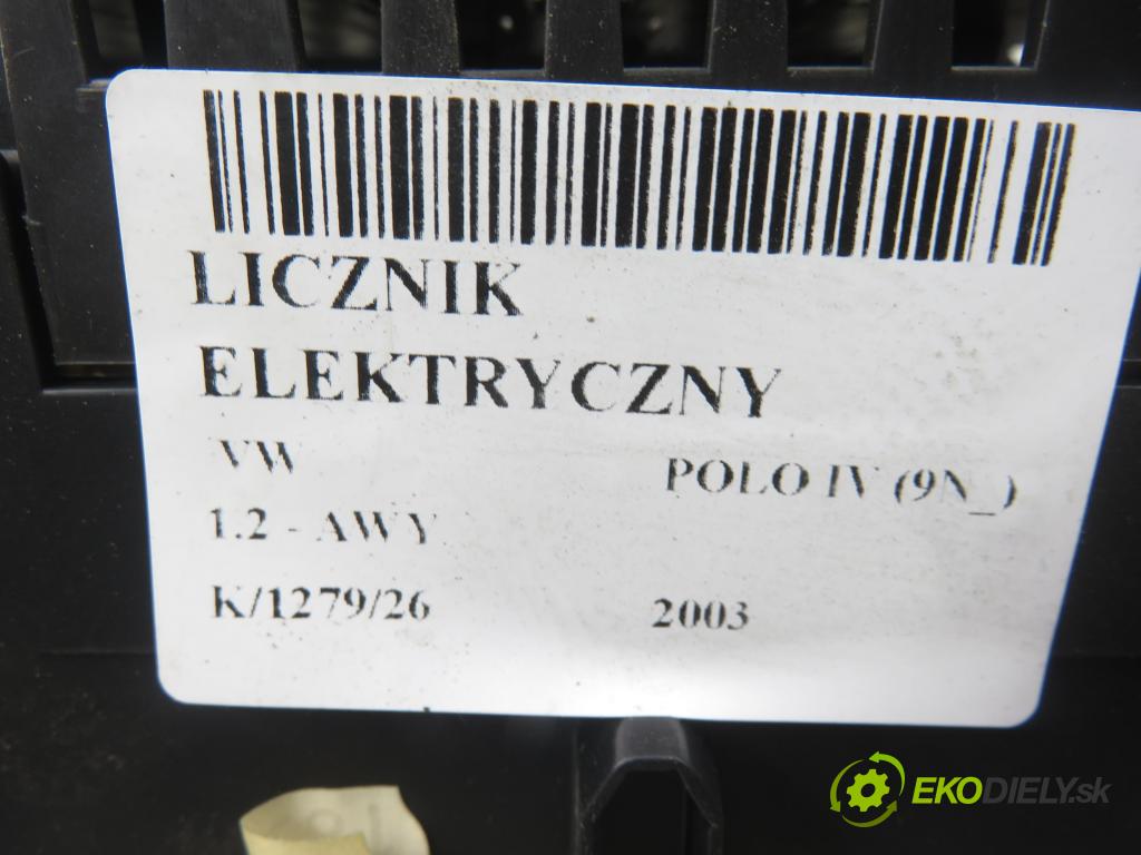 VW POLO (9N_) HB 2003 40,00 1.2 6V 54 - AWY 1198,00 prístrojovka elektrický 6Q0920800P