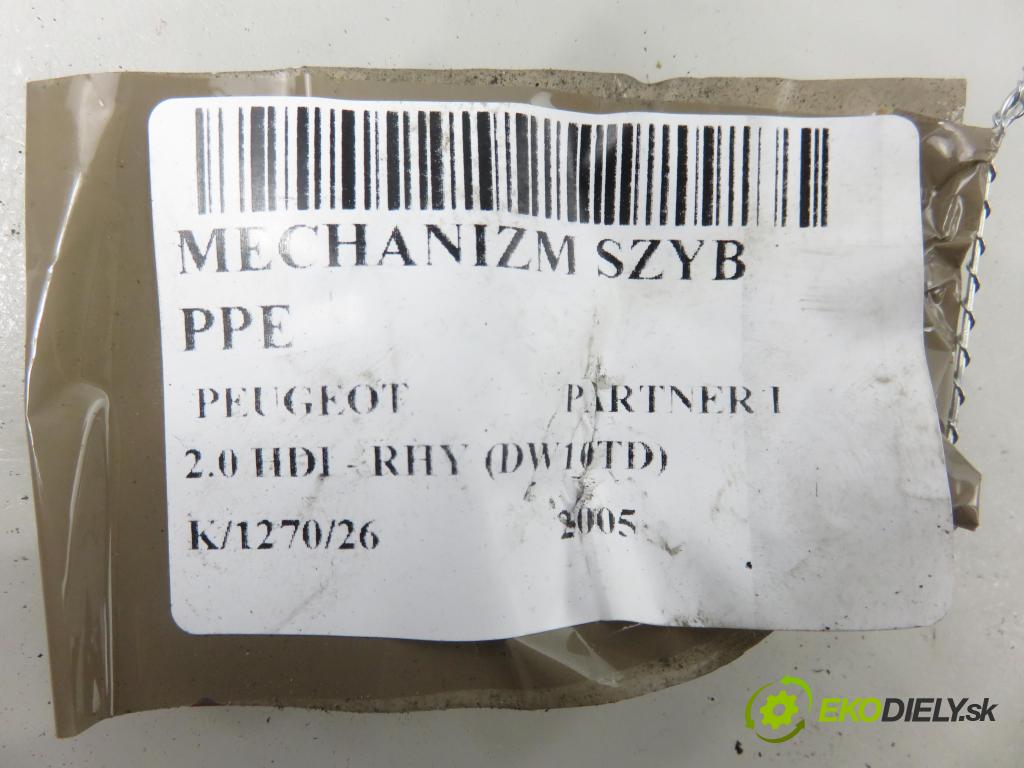 PEUGEOT PARTNER Combispace (5F) KOMBIVAN 2005 66,00 2.0 HDI - RHY (DW10TD) 1997,00 Mechanizmus okien 0130821762