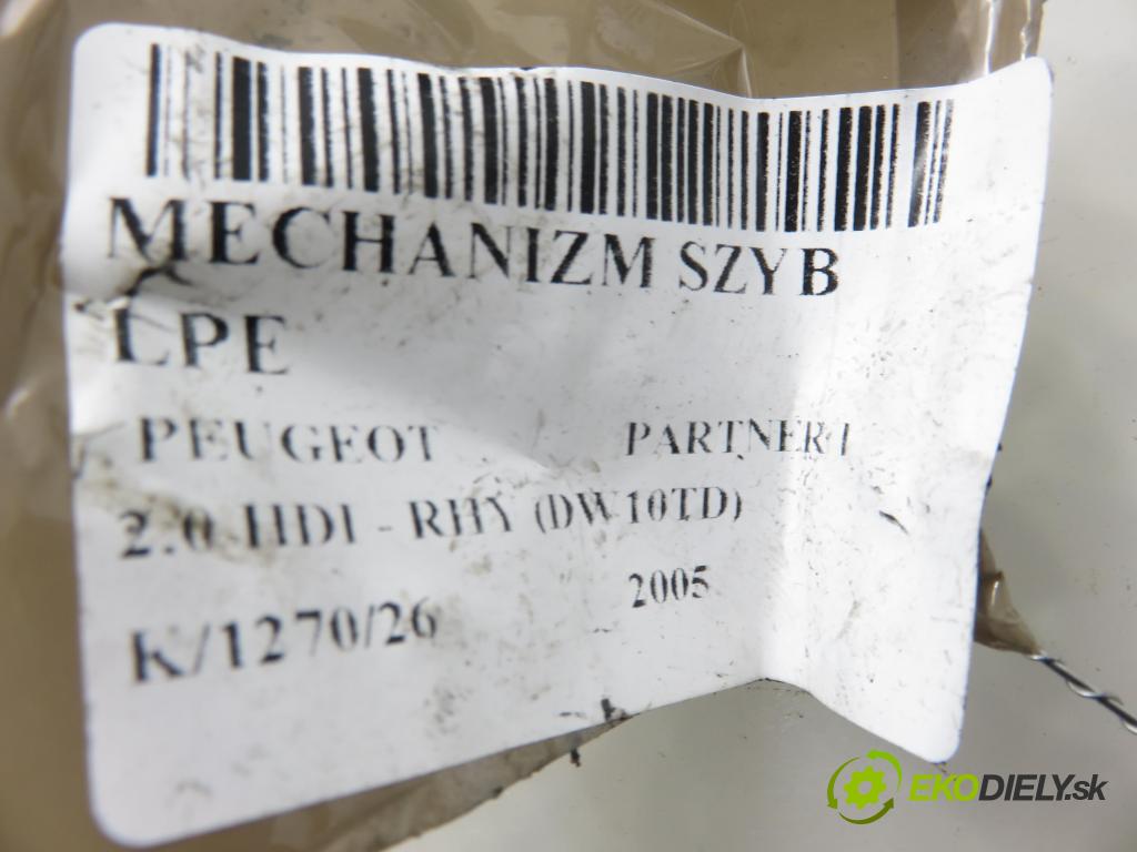 PEUGEOT PARTNER Combispace (5F) KOMBIVAN 2005 66,00 2.0 HDI - RHY (DW10TD) 1997,00 Mechanizmus okien 0130821763
