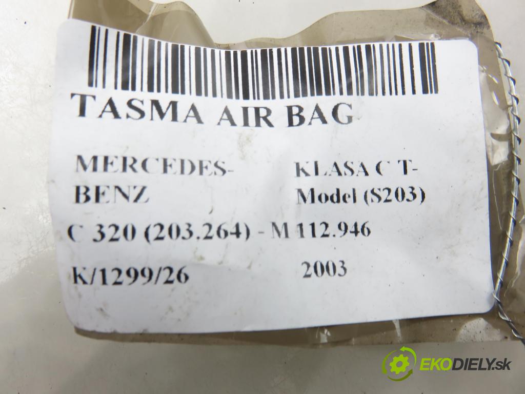 MERCEDES-BENZ KLASA C T-Model (S203) KOMBI 2003 160,00 C 320 (203.264) - M 112.946 3199,00 PÁSKA: air BAG A0004640618 ; A2095400345
