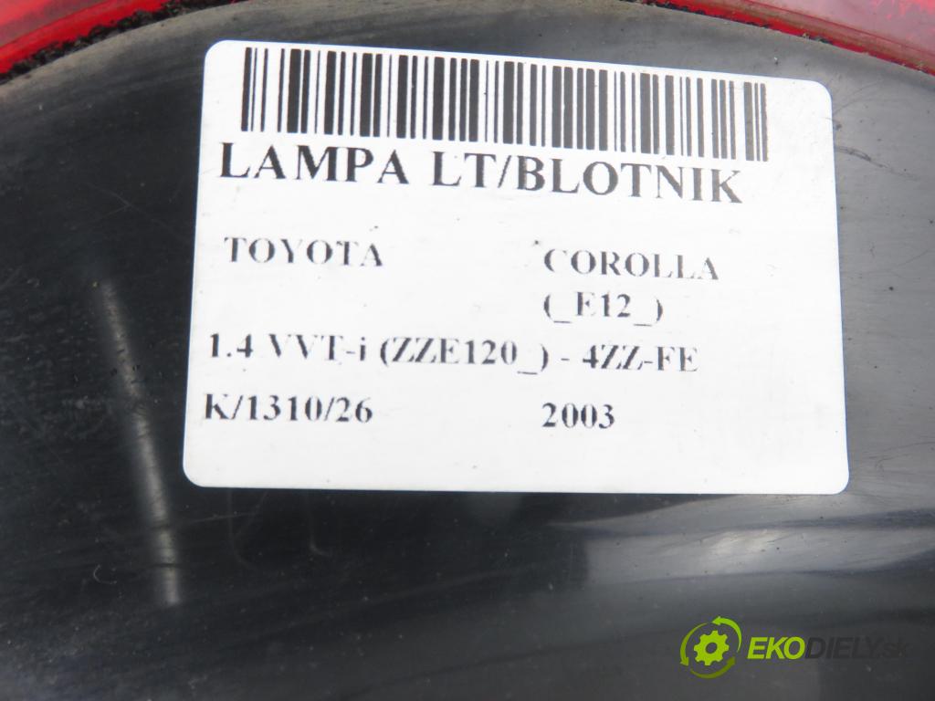 TOYOTA COROLLA (_E12_) HB 2003 71,00 1.4 VVT-i 97 (ZZE120) - 4ZZ-FE 1398,00 Svetlo ľavé zadné