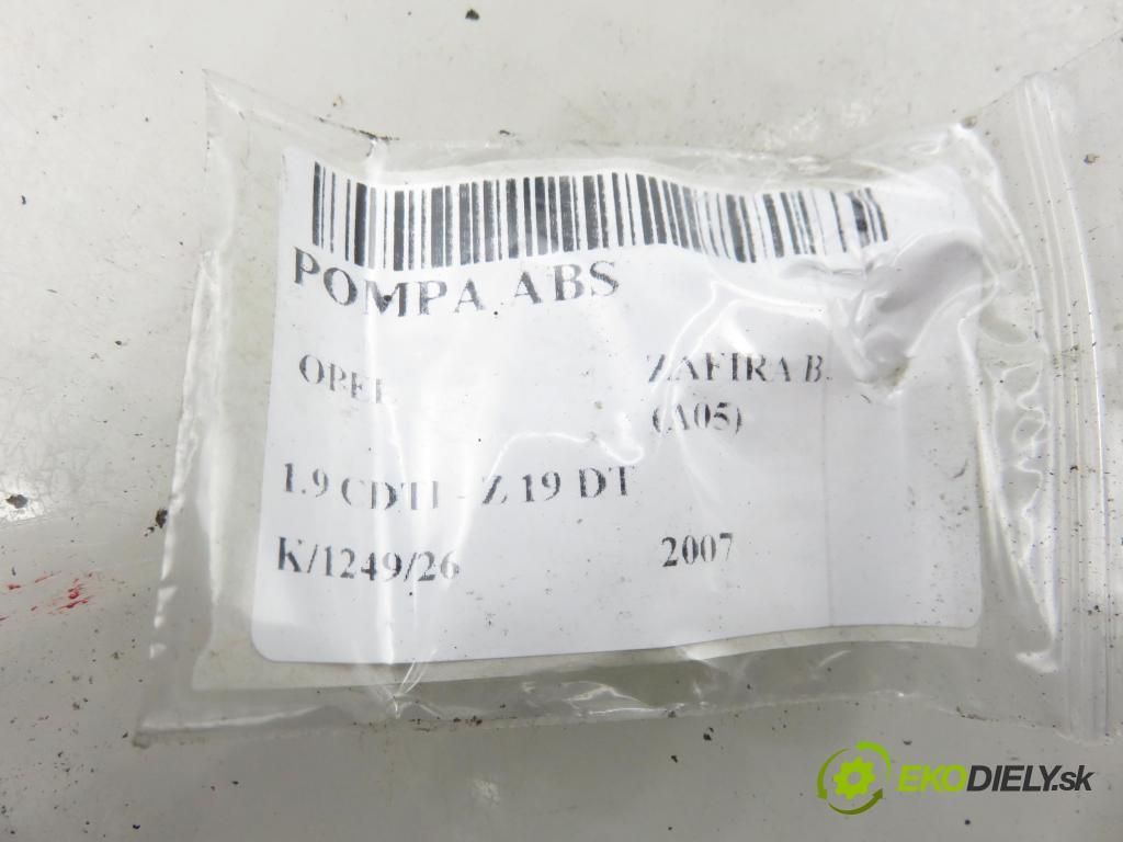 OPEL ZAFIRA B (A05) MINIVAN 2007 88,00 1.9 CDTI 8V 120 - Z 19 DT 1910,00 pumpa ABS 10096005903 ; 13244860BJ ; 10020602874 (Pumpa ABS)