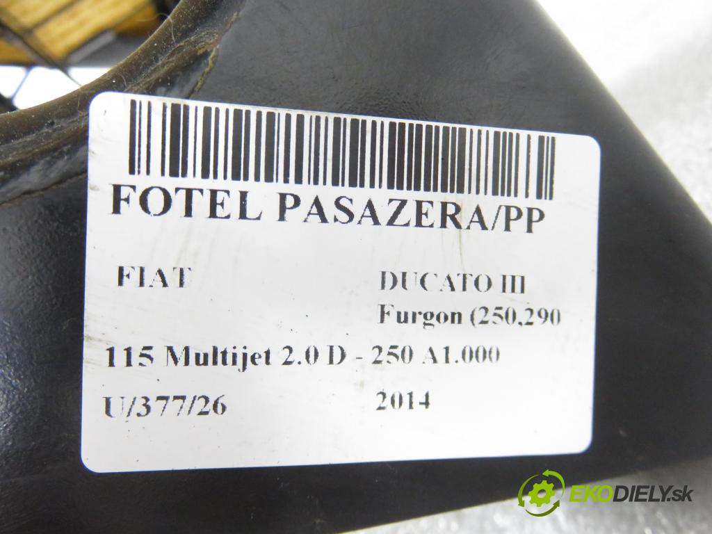 FIAT DUCATO Furgon (250_, 290_) FURGON 2014 85,00 115 Multijet 2.0 D - 250 A1.000 1956,00 Sedadlo CESTUJÚCI/PP