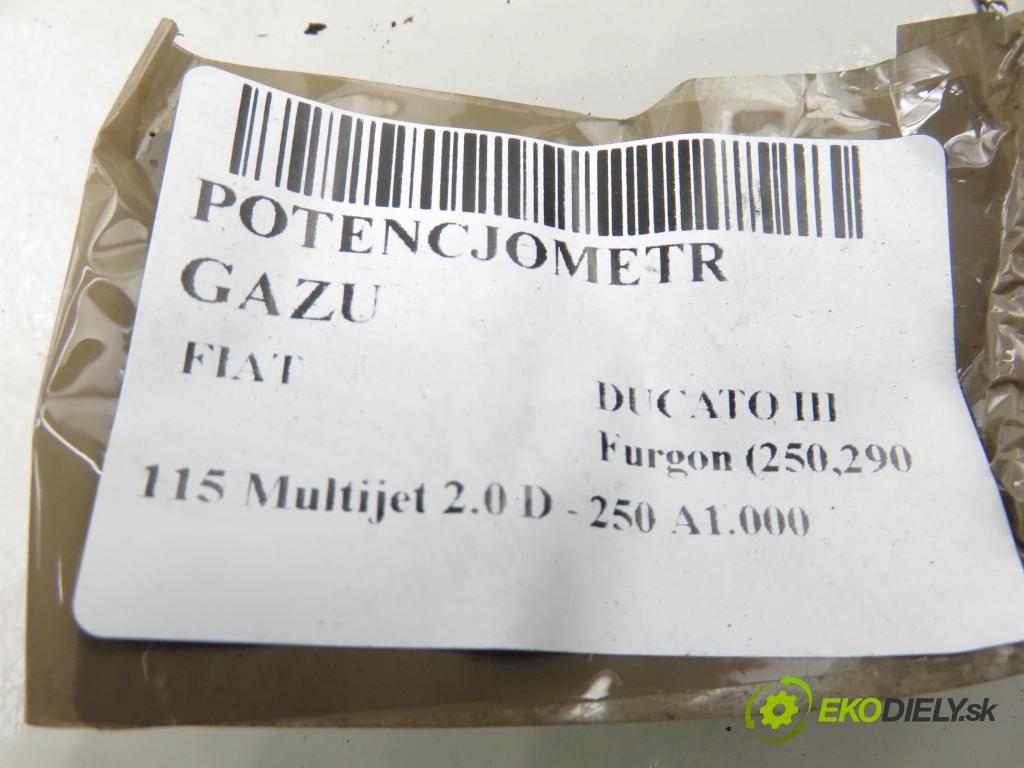 FIAT DUCATO Furgon (250_, 290_) FURGON 2014 85,00 115 Multijet 2.0 D - 250 A1.000 1956,00 Potenciometer plynu  (Potenciometer plynového pedálu)
