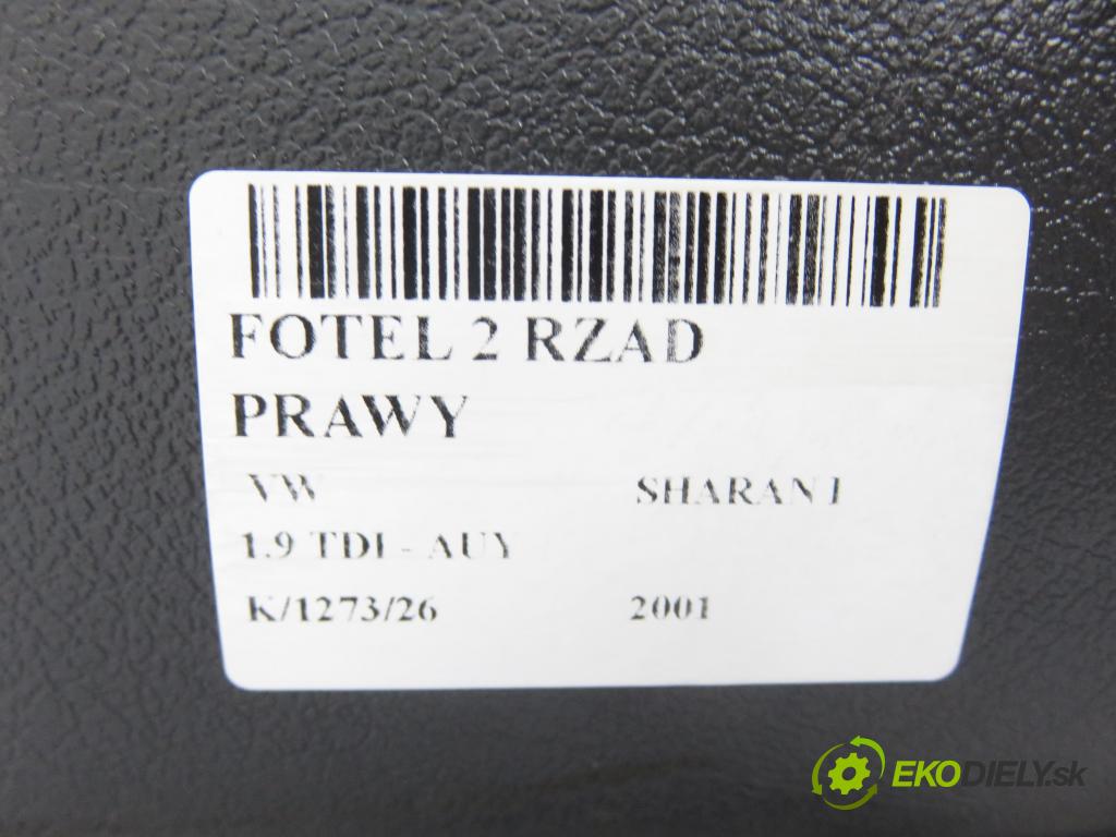 VW SHARAN (7M8, 7M9, 7M6) MINIVAN 2001 85,00 1.9 TDI PD 115 - AUY 1896,00 Sedadlo 2 rad pravy