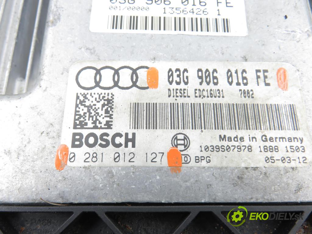 AUDI A4 (8EC, B7) SEDAN 2005 85,00 1.9 TDI - BKE 1896,00 řídící jednotka motora 0281012127 ; 03G906016FE