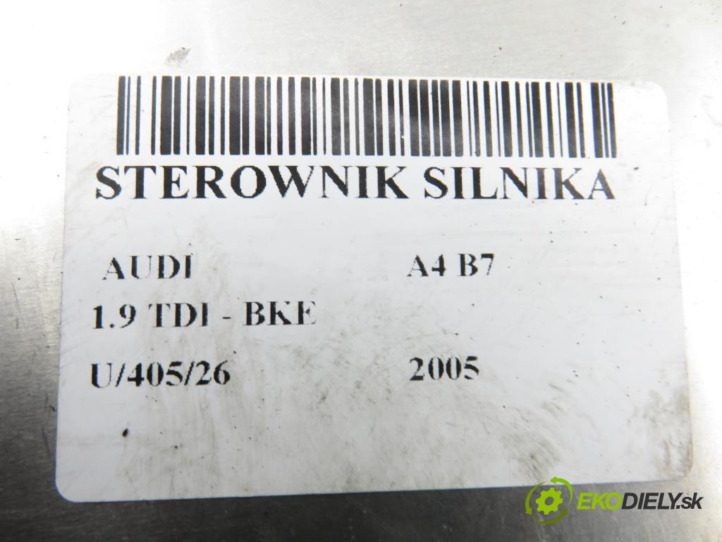AUDI A4 (8EC, B7) SEDAN 2005 85,00 1.9 TDI - BKE 1896,00 řídící jednotka motora 0281012127 ; 03G906016FE