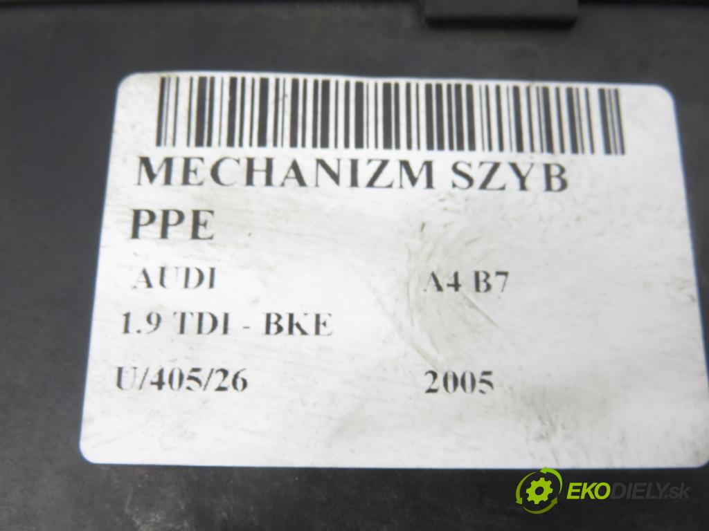 AUDI A4 (8EC, B7) SEDAN 2005 85,00 1.9 TDI - BKE 1896,00 motorek sťahovaní oken PP 5WK47006FBF ; 8E1959802B