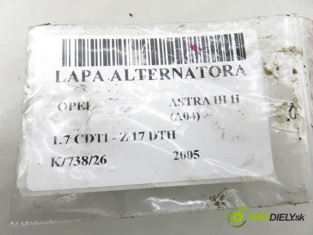 OPEL ASTRA H (A04) HB 2005 74,00 1.7 CDTI 100 - Z 17 DTH 1686,00 Uchytenie alternátora 897364343 ; 897264513