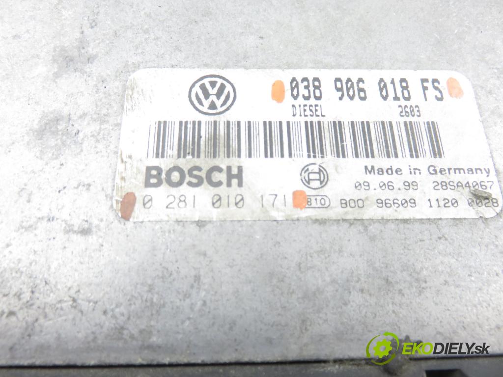 VW GOLF IV (1J1) HB 1999 66,00 1.9 TDI 90 - ALH 1896,00 řídící jednotka motora 0281010171 ; 038906018FS