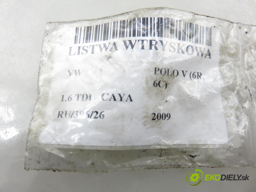VW POLO (6R, 6C) HB 2009 55,00 1.6 TDI - CAYA 1598,00 lišta vstřikovací 5WS40730 ; 03L130089B ; 55PP2602 (Vstřikovací lišta)