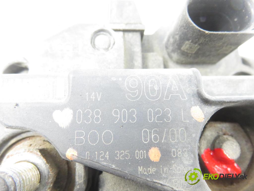 VW GOLF IV (1J1) HB 1999 66,00 1.9 TDI 90 - ALH 1896,00 Alternátor 0124325001 ; 038903023L (Alternátor)