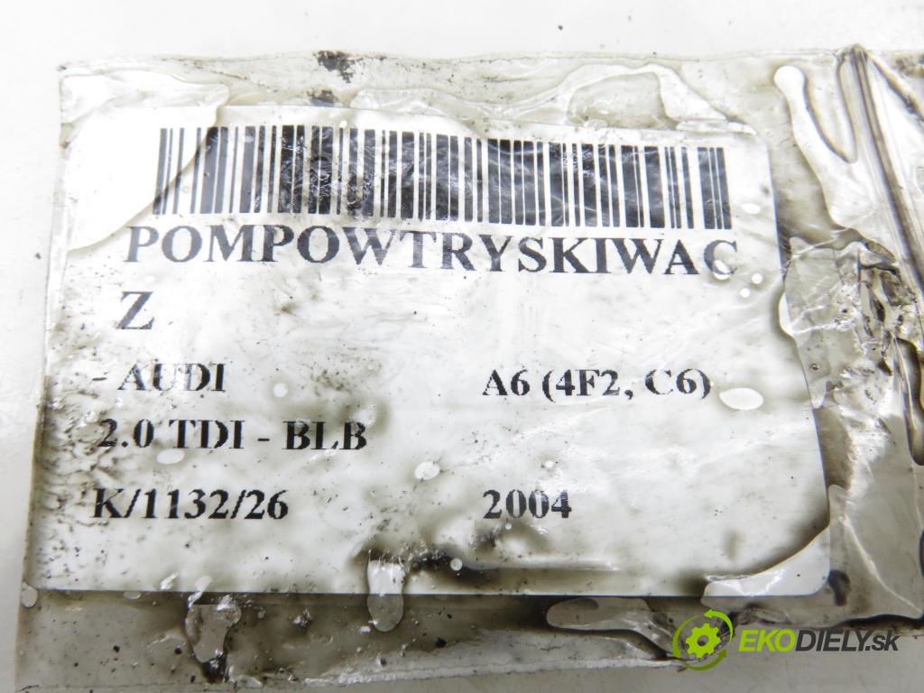 AUDI A6 (4F2, C6) SEDAN 2004 103,00 2.0 TDI - BLB 1968,00 vstříkovač 03G130073G ; 0414720404 (Vstřikovač paliva)