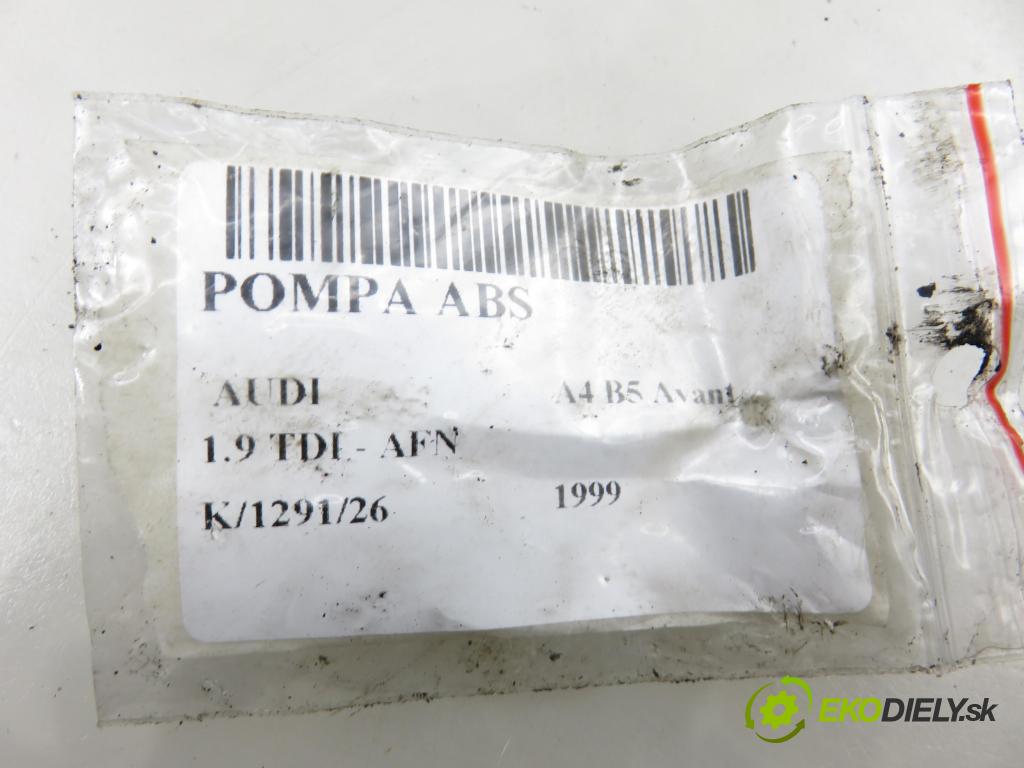 AUDI A4 Avant (8D5, B5) KOMBI 1999 81,00 1.9 TDI - AFN 1896,00 Pumpa ABS 8E0614111AB ; 0273004281 ; 0265216559 (Pumpa ABS)