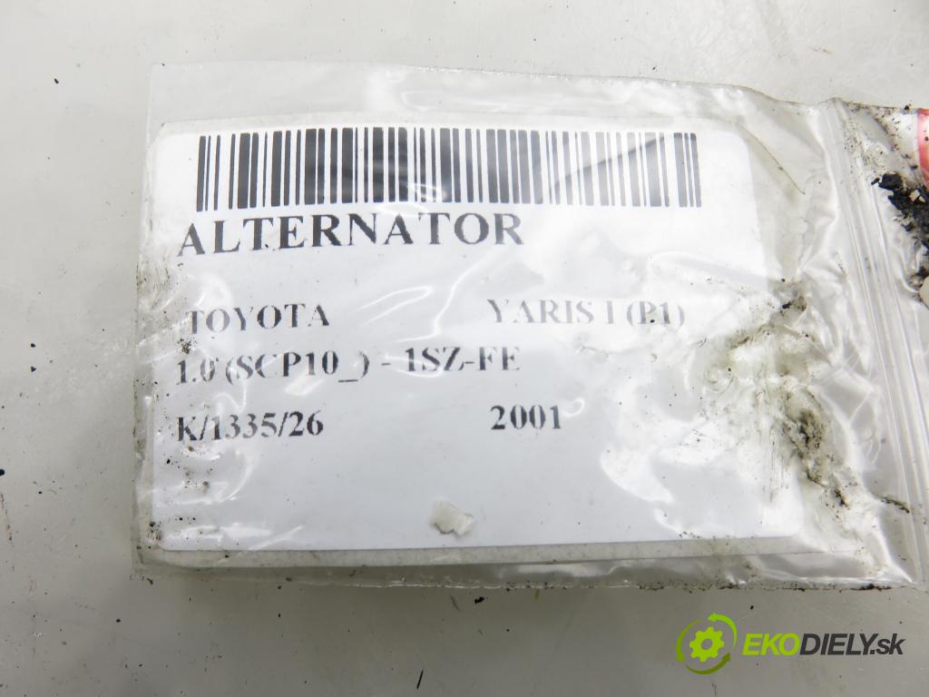 TOYOTA YARIS (_P1_) HB 2001 50,00 1.0 (SCP10_) - 1SZ-FE 998,00 Alternátor 270600J020 ; MS1022118010 (Alternátor)