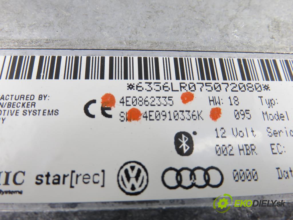 AUDI A6 Avant (4F5, C6) KOMBI 2006 171,00 3.0 TDI quattro - ASB 2967,00 MODUL BLUETOOTH 4E0862335 ; 4E0910336K