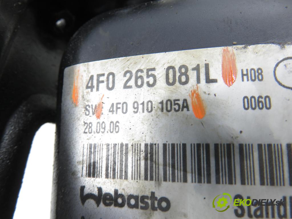 AUDI A6 Avant (4F5, C6) KOMBI 2006 171,00 3.0 TDI quattro - ASB 2967,00 Webasto 4F0265081L ; 4F0910105A (Webasto (nezávislé topení))