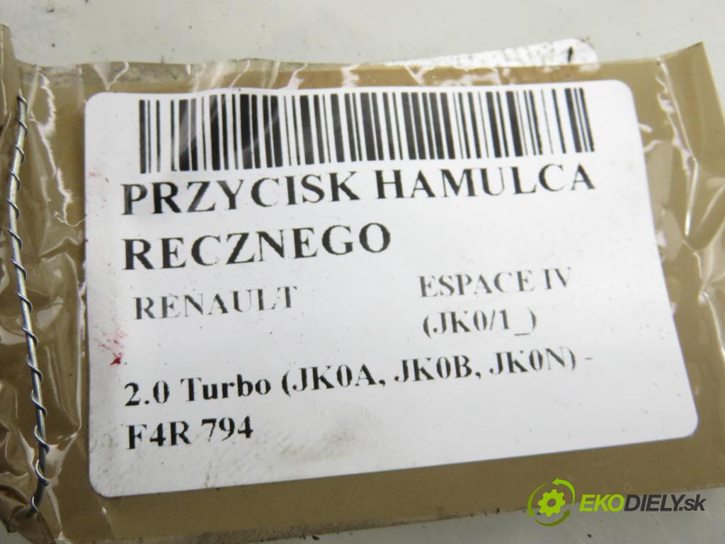 RENAULT ESPACE IV (JK0/1_) MINIVAN 2003 120,00 2.0 Turbo (JK0A, JK0B, JK0N) - F4R 794 1998,00 vypínač brzdy MANUÁL 8200048590C