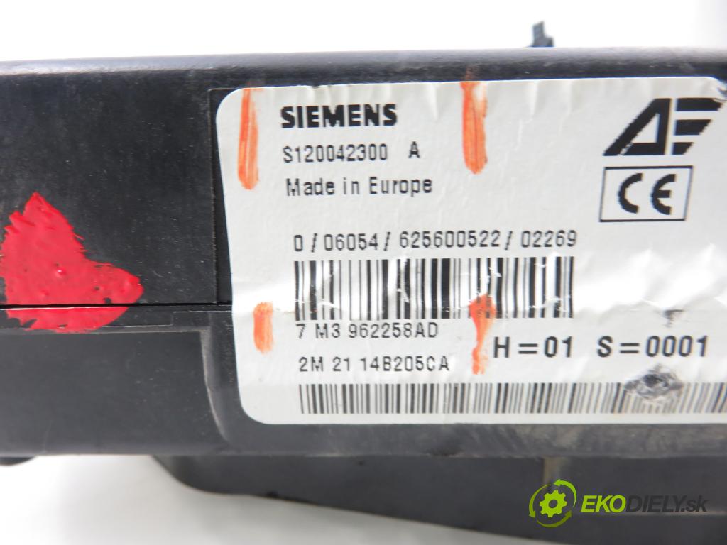 SEAT ALHAMBRA (7V8, 7V9) MINIVAN 2001 85,00 1.9 TDI PD 115 - AUY 1896,00 MODUL BSI 7M3962258AD ; S120042300A