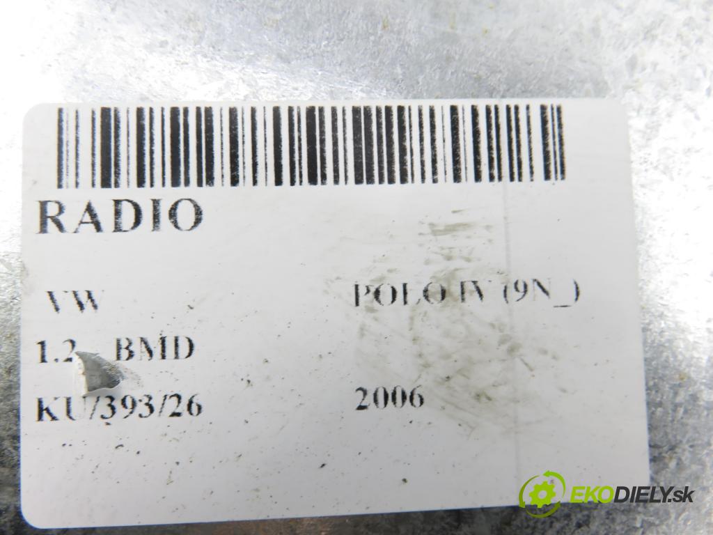 VW POLO (9N_) HB 2006 40,00 1.2 - BMD 1198,00 RADIO CD 6Q0035152